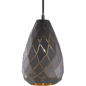 Trio Lighting Buiten antraciet, binnen goud - hanglamp Onyx