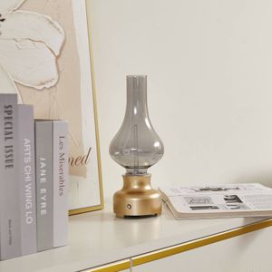 Lindby LED oplaadbare tafellamp Maxentius goudkleurige touchdimmer