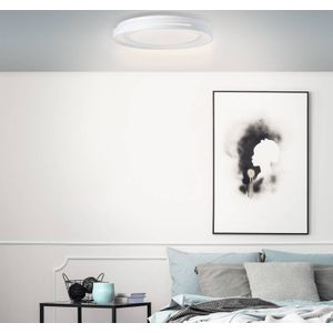 Brilliant Plafondlamp Barty, wit/chroom, Ø 48,5 cm, CCT, metaal