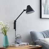Lucande - wandlamp - 1licht - staal - H: 25 cm - E27 - zandzwart, wit