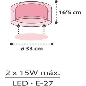 Dalber Cloud Roze plafondlamp, Ø 33 cm, roze