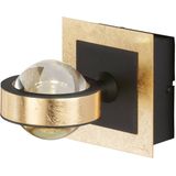 FISCHER & HONSEL Cluedo LED wandlamp, goudkleurig, breedte 12 cm, metaal, CCT