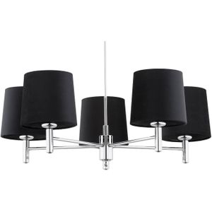 Argon Hanglamp Bono, 5-lamps, chroom/zwart