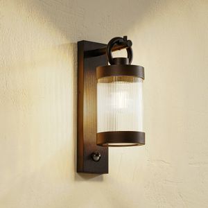 Wandlamp buiten met bewegingssensor Yrene Lindby, dimbaar, zwart, Aluminium, Modern