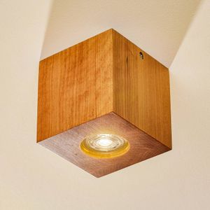 SOLLUX LIGHTING Plafondlamp Ara als houten kubus