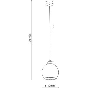 TK Lighting Devi hanglamp, glas, amber, 1-lamp, Ø 18cm