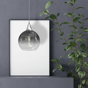 Eko-Light Hanglamp Monte van glas, 1-lamp, zilver
