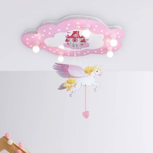 Kinder-plafondlamp Slot met eenhoorn
