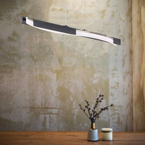 FISCHER & HONSEL Hanglamp Bridge, zwart/nikkelkleurig, lengte 95 cm