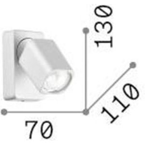 Ideallux Ideal Lux wandspot Rudy Square, zwart, 1-lamp, metaal