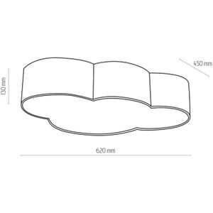 TK Lighting Plafondlamp Cloud, roze, 63 cm lang, textiel, wolk, E27
