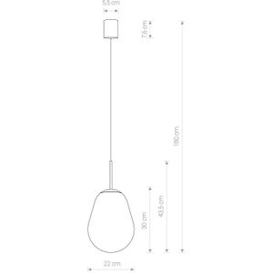Nowodvorski Lighting Peer hanglamp van glas, messing/helder, hoogte 30cm