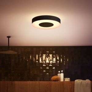 Philips Hue Xamento badkamerplafondlamp - wit en gekleurd licht - zwart - 38cm