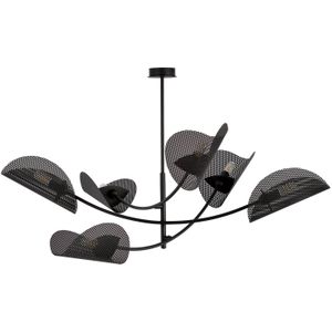 Euluna Gladio plafondlamp, zwart, 6-lamps