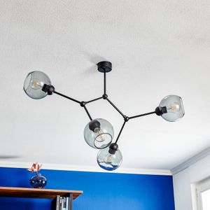 TK Lighting Fairy 1-lamp plafondlamp grijs-helder/zwart