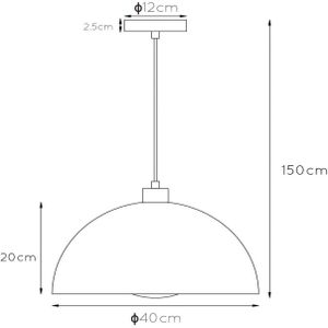 Lucide Hanglamp Siemon van staal, Ø 40 cm, okergeel