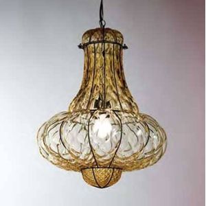 Siru Handgemaakte hanglamp DOGE, amber, 41 cm