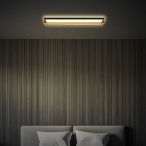 Briloner Remsa plafondlamp, 20x60,5 cm, kunststof, zwart