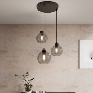 TK Lighting Cubus hanglamp, 3-lamps, grafiet