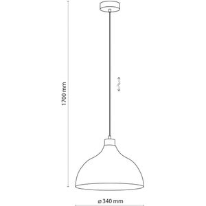Envostar hanglamp Kaitt, houtdetail, Ø 34 cm, baksteenrood