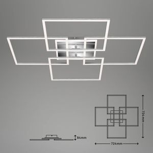 Briloner Frame S LED plafondlamp, 72,4x72,4 cm, aluminium
