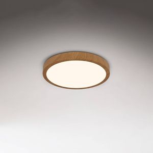 Briloner LED plafondlamp Runa Wood houtlook 3.000 K Ø38cm