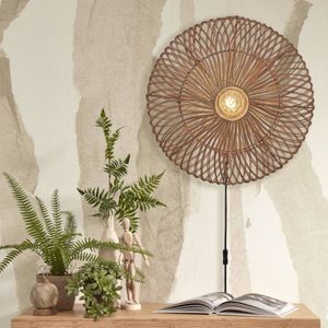 Good & Mojo Good &amp; Mojo wandlamp Zanzibar, Ø 55 cm, Natur