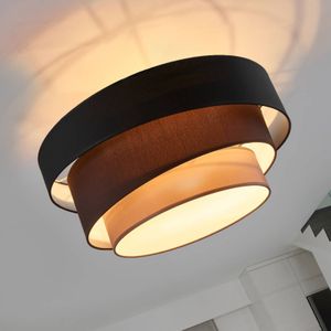 Lindby Aansprekende plafondlamp Melia, zwart en bruin