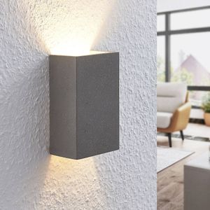 Lindby wandlamp Albin, grijs, beton, G9, 16 cm hoog