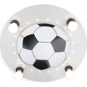 Elobra Plafondlamp Voetbal, 4-lamps, zilver-wit