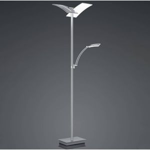 HELL LED vloerlamp Dual met leeslamp, nikkel