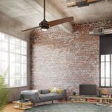 KICHLER - Xety - Plafondventilator - Brons / Oud-messing - Dimbaar - Geschikt voor Woon-/Eetkamer