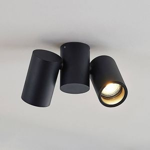 Arcchio plafondlamp Gesina, 2-lichts, zwart, aluminium, 17,5 cm