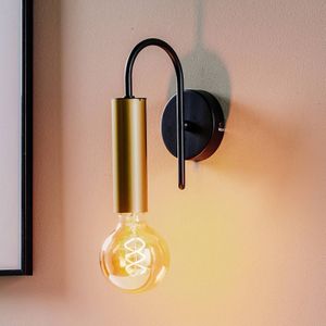 Luminex Wandlamp Loppe, 1-lamp, zwart/goud
