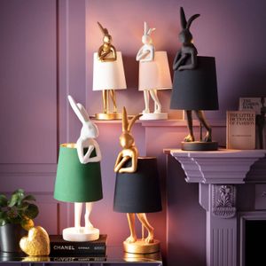 Kare Design - Tafellamp - Dierenlamp Animal Konijn - goud/zwart - small 50 cm