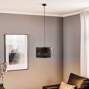 EMIBIG LIGHTING Hanglamp Jari stof 1-lamp zwart-gemarmerd