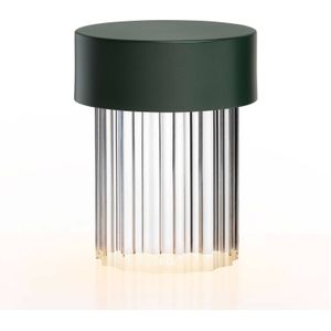 FLOS LED oplaadbare tafellamp Last Order, geribbeld, groen, IP55