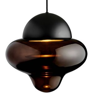 DESIGN BY US Hanglamp Nutty XL, bruin/zwart, Ø 30 cm, glas