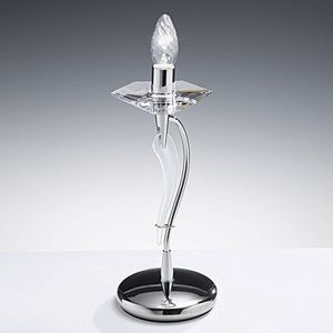 Metallux Tafellamp ICARO, 1-lichts met kristalglas, chroom