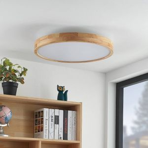 Lindby Lanira LED plafondlamp van eikenhout, 60cm