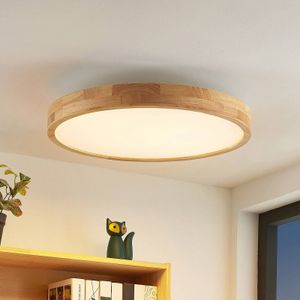 Lindby LED plafondlamp Lanira Ø 60 cm, eikenhout, CCT