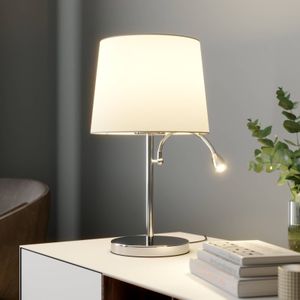 Lindby Stoffen tafellamp Benjiro met LED leeslamp