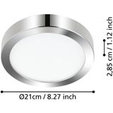 Fueva - 5 LED Plafondlamp - Chroom - Staal, Kunststof - IP44