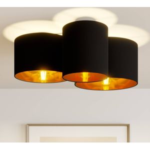 Lindby Laurenz Plafondlam - 3-lamp - Zwart-goud