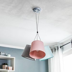 Duolla Hanglamp Rossa, 3-lamps, grijs/roze