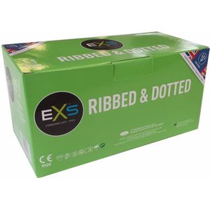 EXS Ribbed, Dotted & Flared Condooms - Ribbels En Nopjes 144 stuks (grootverpakking)