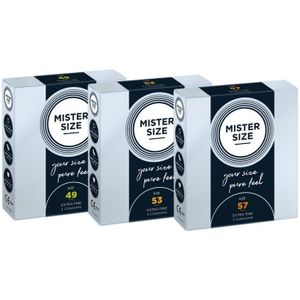 MISTER SIZE PasPakket Ultradun 49-53-57mm (omtrek 10 tot 12 cm)