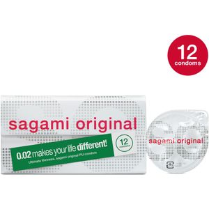 Sagami Original 0.02 - Ultradunne Latexvrije Condooms 12 stuks (pakketpost)