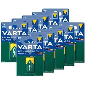 Varta Oplaadbare 9V / E-block / 6HR61 Ni-Mh Batterij (10 stuks, 200 mAh)