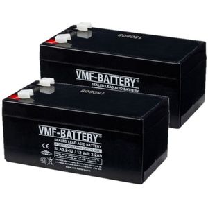2 Stuks: VMF SLA3.2-12 VRLA AGM Loodaccu's (12V, 3.2 Ah, T1 terminal)